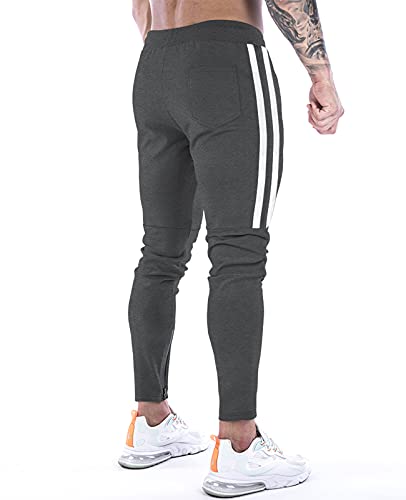 Suwangi Pantalones Deportivos Running para Hombre Jogger Gimnasio Fitness Entrenamiento Pantalon Largos Chándal Bolsillo Cremallera