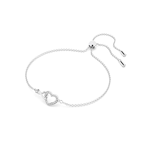 Swarovski Pulsera Infinity para Mujer, con Símbolo Infinito y Corazón, Cristales Blancos, en Baño de Rodio, Colección Swarovski Infinity