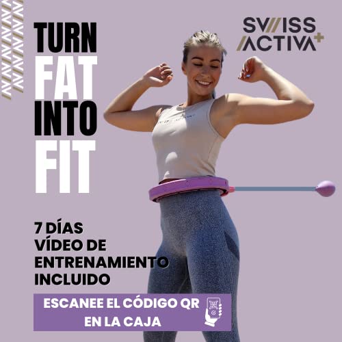 Swiss Activa+ S4.S Silent Hula Hoop Adulto con Contador 60-112cm - Extra silencioso - No se Cae - Aro Adelgazante para Mujeres - Smart Fitness Fitness con Contador