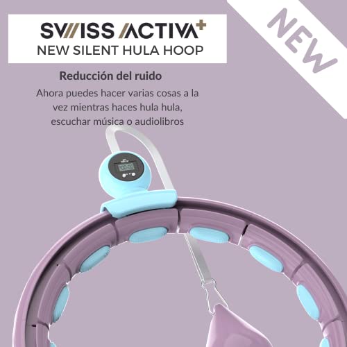 Swiss Activa+ S4.S Silent Hula Hoop Adulto con Contador 60-112cm - Extra silencioso - No se Cae - Aro Adelgazante para Mujeres - Smart Fitness Fitness con Contador