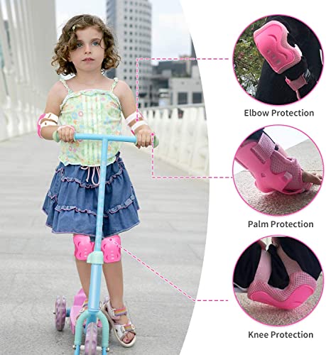 Swygoo Protectores para Deporte Niños, Rodilleras | Coderas |Muñequera Pare Protección Infantil 3 en 1, Protecciones contra Caídas para Niños Patinaje Ciclismo Monopatín Scooter y Patines (Rosa)