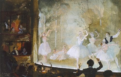 SYlale Pintura al óleo Clásica Lienzo Arte Abstracto Moderno Arte De La Pared Ballet Ruso Champs-elysées Les Sylphides de Konstantin Andreevic Somov para la Decoración del Hogar 60x90cm