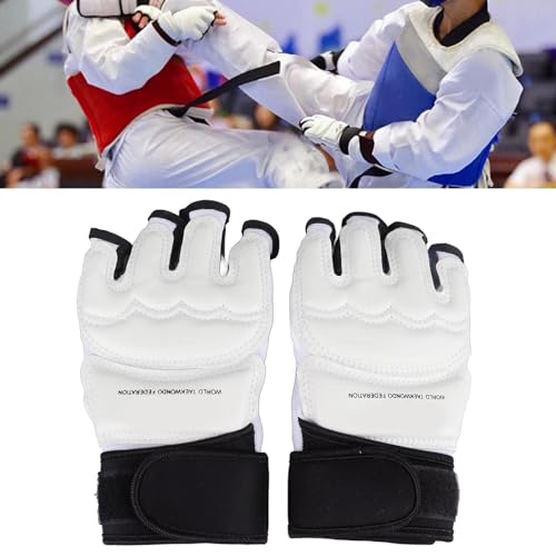 Syrisora Guantes de Boxeo de Medio Dedo, Guantes de Taekwondo, Guantes de Boxeo, Guantes de MMA, Guantes de Sparring, Ajustables, Cómodos para Kickboxing, Lucha, Saco de Boxeo, (S)