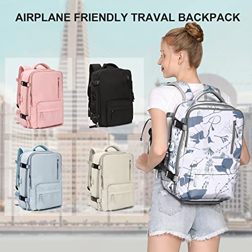 SZLX Mochila Viaje Cabina Avion 40x20x25 Mujer Ryanair Maleta para Cabina de avion Equipaje de Mano 45x36x20 Easyjet Mochila de Senderismo Mochila para Portatil Impermeable hombre con Cargador USB