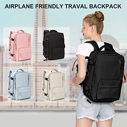 SZLX Mochila Viaje Cabina Avion 40x20x25 Mujer Ryanair Maleta para Cabina de avion Equipaje de Mano 45x36x20 Easyjet Mochila de Senderismo Mochila para Portatil Impermeable hombre con Cargador USB