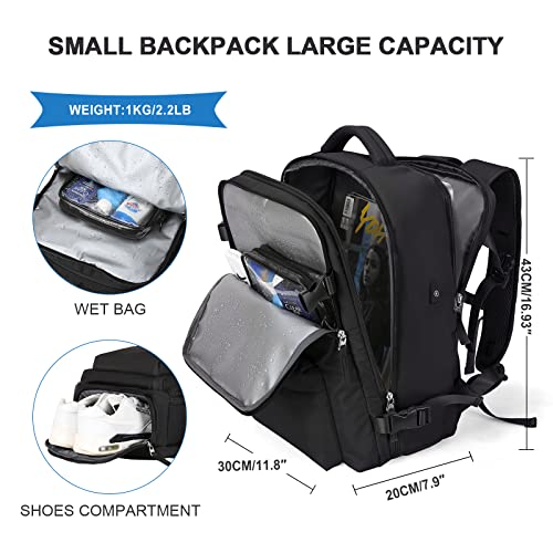 SZLX Mochila Viaje Cabina Avion 40x20x25 Mujer Ryanair Maleta para Cabina de avion Equipaje de Mano 45x36x20 Easyjet Mochila de Senderismo Mochila para Portatil Impermeable hombre con Cargador USB