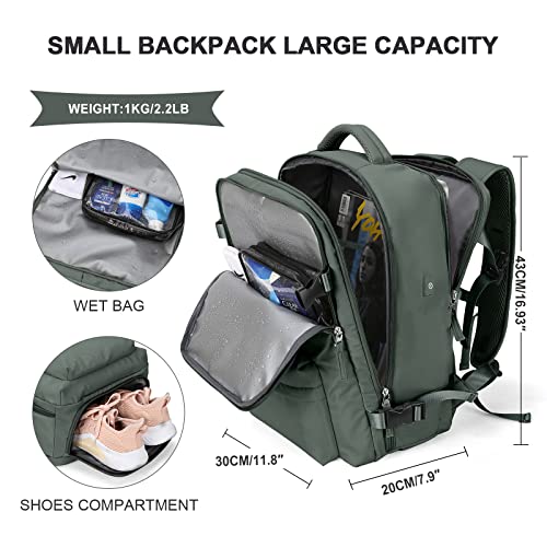 SZLX Mochila Viaje Cabina Avion 40x20x25 Mujer Ryanair Maleta para Cabina de avion Equipaje de Mano 45x36x20 Easyjet Mochila de Senderismo Mochila para Portatil Impermeable hombre con Cargador USB