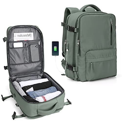 SZLX Mochila Viaje Cabina Avion 40x20x25 Mujer Ryanair Maleta para Cabina de avion Equipaje de Mano 45x36x20 Easyjet Mochila de Senderismo Mochila para Portatil Impermeable hombre con Cargador USB