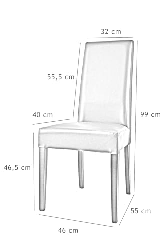 t m c s Tommychairs - Set 4 sillas Luisa para Cocina, Comedor, Bar y Restaurante, solida Estructura en Madera de Haya y Asiento tapizado en Polipiel Negro