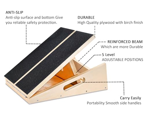 Tabla inclinada profesional, tabla inclinada ajustable y estirador de pantorrilla, tabla inclinada para estiramiento de pantorrillas, tabla inclinada para estiramiento de pantorrillas