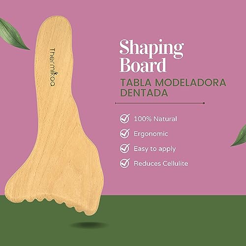 Tabla Modeladora Dentada para Maderoterapia Corporal Para Reducir la Celulítis y Favorecer el Drenaje Linfático de los Glúteos - Thermikoa