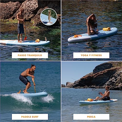 Tabla Paddle Surf Hinchable con Accesorios Premium - HUIIKE |con Remo Doble Uso y Asiento Kayak | Stand Up Paddle de Gran Estabilidad y Resistencia.