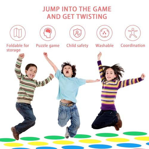 Tacino Twister Juego Infantil, Juego Twister,Juego Equilibrio Tapete Suelo, Juegos de Fiesta,Juegos de Equipo, Juegos Interactivos Familiares, Juegos Divertidos en Interiores y Exteriores