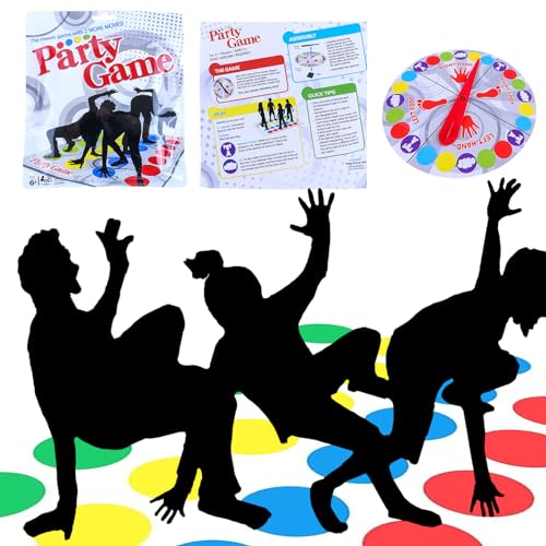 Tacino Twister Juego Infantil, Juego Twister,Juego Equilibrio Tapete Suelo, Juegos de Fiesta,Juegos de Equipo, Juegos Interactivos Familiares, Juegos Divertidos en Interiores y Exteriores