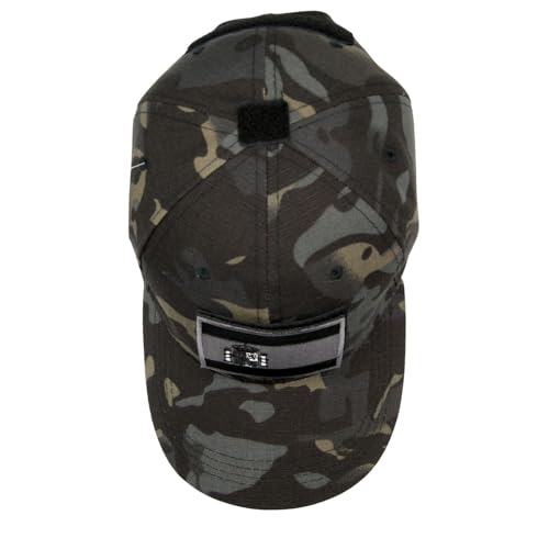 TACTIC.W Gorra Militar Camuflaje con ParcheTáctico Bandera España Gorra Béisbol Hombre para Tiro Caza Pesca Deportes Outdoor Gorra Táctica Multicam (Black)