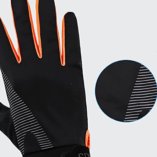 TAHUAON Guantes de remo de entrenamiento, protección completa de la palma, guantes de gimnasio para levantamiento de pesas, entrenamiento de fitness (naranja, M)