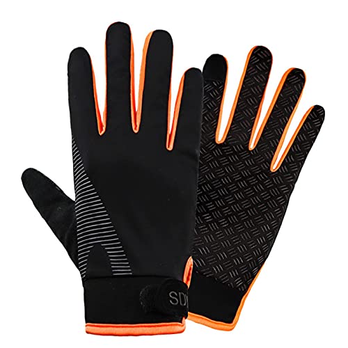 TAHUAON Guantes de remo de entrenamiento, protección completa de la palma, guantes de gimnasio para levantamiento de pesas, entrenamiento de fitness (naranja, M)