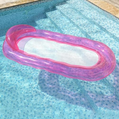 TAIZER Colchoneta Flotante para Piscina Flotadores Piscina Tumbona Flotante Hamaca Cama de Agua Flotador Malla Inflable Hinchable Hamaca Flotante para Adultos Pool Float Colchoneta Hinchable Piscina