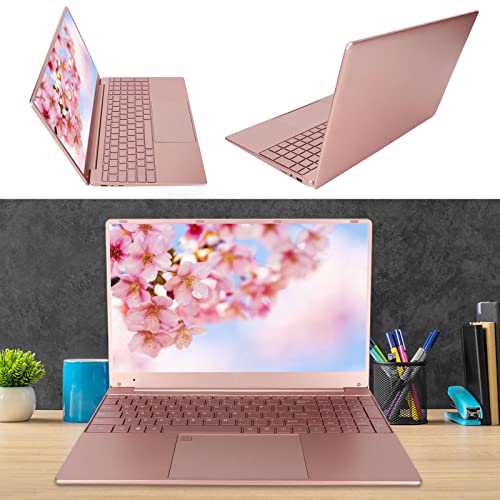 Tangxi Computadora Portátil Rosa de 15.6 Pulgadas para Windows 11, Teclado Retroiluminado Portátil Desbloqueo de Huellas Dactilares Computadora Portátil, para Oficina, Juegos, Negocios