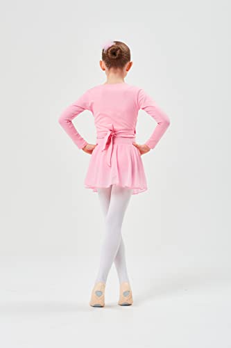 tanzmuster Chaqueta de Ballet Cruzada 'Mandy' para niñas en Rosa, 116/122 (7-8 años)