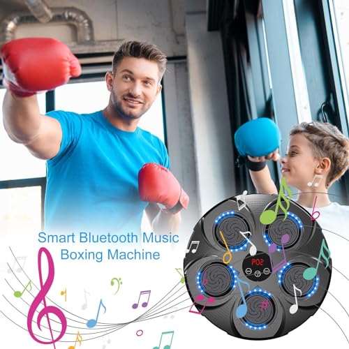 TAOLE Maquina De Boxeo Musical Entrenamiento | Smartciu Montado En La Pared Musical Boxing Machine Inteligente Blue-Tooth Maquina De Boxeo con Musica Recargable Boxing Training Máquina