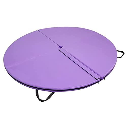 Tapete de Pole Dance Plegable Grueso Redondo Yoga Ejercicio Seguridad Cojín de Baile Espuma Epe Reticulada Acolchado de Seguridad Portátil Estera de Choque Gimnasia Cojín de(Size:120x3cm,Color:Morado)