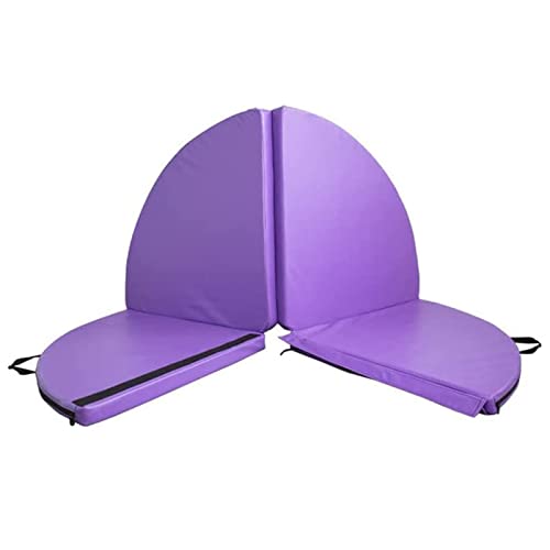 Tapete de Pole Dance Plegable Grueso Redondo Yoga Ejercicio Seguridad Cojín de Baile Espuma Epe Reticulada Acolchado de Seguridad Portátil Estera de Choque Gimnasia Cojín de(Size:120x3cm,Color:Morado)