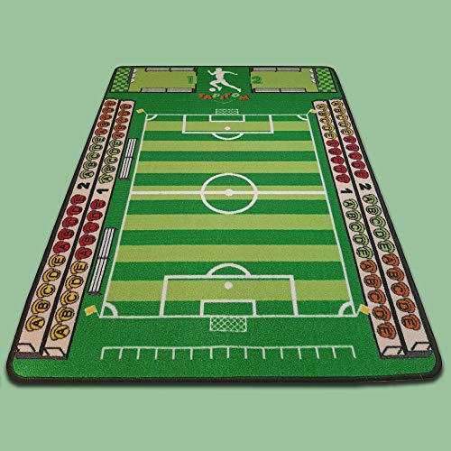 TAPITOM | Alfombra de fútbol para niños - 95 x 133 cm | Alfombrillas de Juego para Campos de fútbol | Alfombrillas para Habitaciones Infantiles Fútbol Universe | Dobladillo Antideslizante | Normas CE