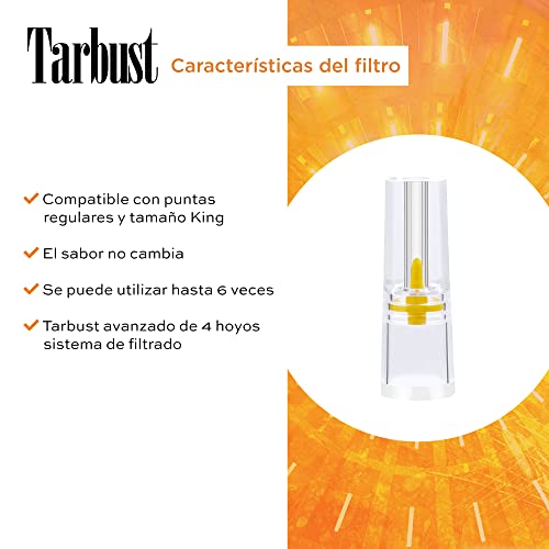 Tarbust 1200, Boquillas para Cigarrillos, Filtros Cigarrillos y Tabaco, Boquilla Tabaco de Liar 8mm, 1200 Desechables Filtros Anti Nicotina y Alquitrán, 4 Estuches de Viaje Gratuitos