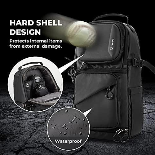 TARION TR-S Bolso de hombro para cámara, bolso de viaje impermeable para cámara, mochila para fotografía, bolso de hombro para cámara con cubierta para la lluvia (TR-S-Negro)