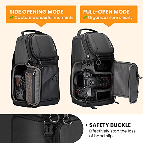 TARION TR-S Bolso de hombro para cámara, bolso de viaje impermeable para cámara, mochila para fotografía, bolso de hombro para cámara con cubierta para la lluvia (TR-S-Negro)