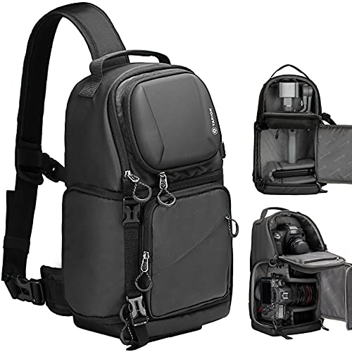 TARION TR-S Bolso de hombro para cámara, bolso de viaje impermeable para cámara, mochila para fotografía, bolso de hombro para cámara con cubierta para la lluvia (TR-S-Negro)