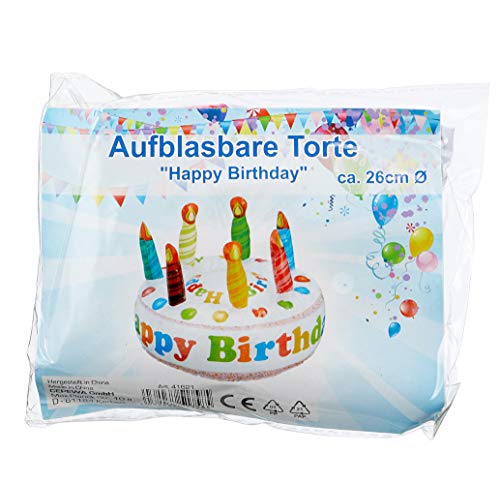 Tarta hinchable "Happy Birthday", 26 cm