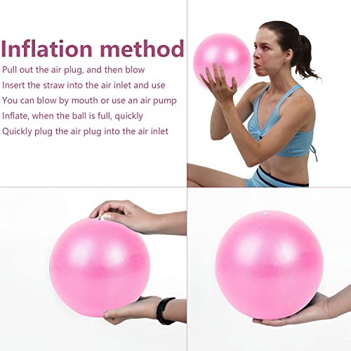 TATAFUN Pelota de Pilates 25 cm Pelota de Ejercicio Pequeñas Anti-Burst Suave Balones de Pelota de Mini Pilates de Yoga para Fitball, Pilates y Gimnasia Fitness (Rosa)