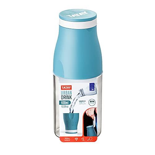 Tatay Botella Urban Drink de 400ml, Hermética, de Tritán, Libre de BPA, Resistente a Rotura, No deja Sabor ni Olor, Apto Lavavajillas y Microondas, Color Ocean