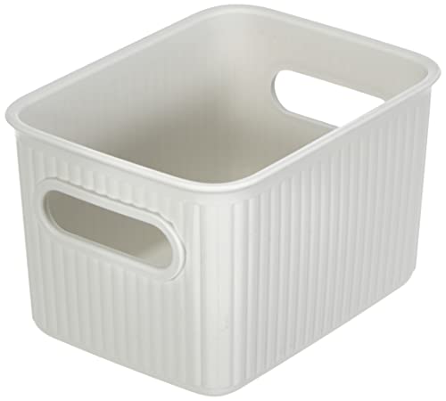 Tatay Caja Organizadora Rectangular Baobab, 1,5L de Capacidad, de Polipropileno, Libre de BPA, Color Blanco Pergamón, Medidas 12.8 x 16.7 x 10