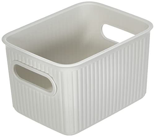 Tatay Caja Organizadora Rectangular Baobab, 1,5L de Capacidad, de Polipropileno, Libre de BPA, Color Blanco Pergamón, Medidas 12.8 x 16.7 x 10