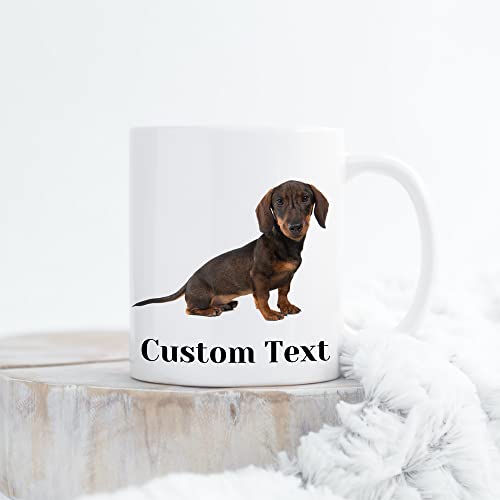 Taza de regalo personalizada para perros y madres de perro salchicha – taza de café blanca de 11 oz – gran regalo para perros