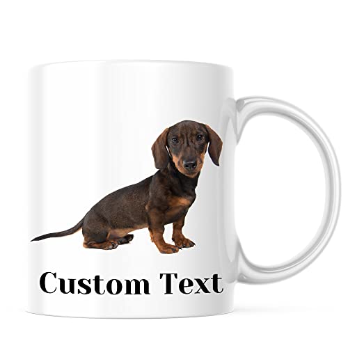 Taza de regalo personalizada para perros y madres de perro salchicha – taza de café blanca de 11 oz – gran regalo para perros