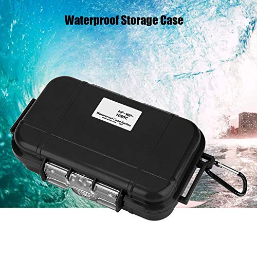 Tbest Caja Seca Impermeable Caja de Alenamiento,Caja Impermeable a Prueba de Agua al Aire Libre Buceo Supervivencia Caja de Transporte Contenedor Cojín de Goma Interior Desmontable(Negro)