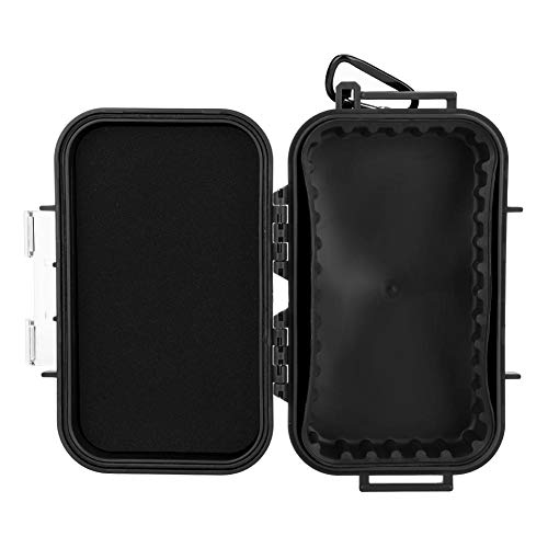 Tbest Caja Seca Impermeable Caja de Alenamiento,Caja Impermeable a Prueba de Agua al Aire Libre Buceo Supervivencia Caja de Transporte Contenedor Cojín de Goma Interior Desmontable(Negro)