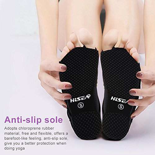 Tbest Calcetines de yoga antideslizantes para mujeres, calcetines de yoga pilates Calcetines de agarre de yoga con puños antideslizantes Zapatos de entrenamiento de baile con dedos para ball