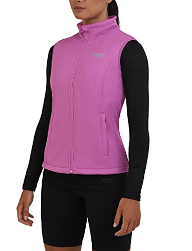 TCA Chaleco Cortavientos Running y Ciclismo, y de Peso Pluma, Con Bolsillos Con Cremallera Para Mujer - Rosa, M