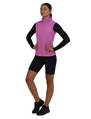 TCA Chaleco Cortavientos Running y Ciclismo, y de Peso Pluma, Con Bolsillos Con Cremallera Para Mujer - Rosa, M