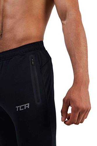 TCA Pantalón de Entrenamiento con Tecnología de Secado Rápido con Bolsillos con Cremallera para Hombre - Antracita, M