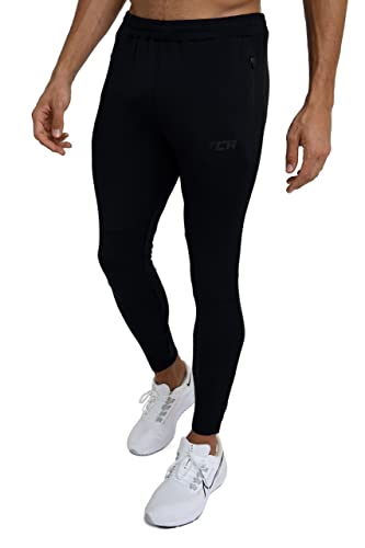 TCA Pantalón de Entrenamiento con Tecnología de Secado Rápido con Bolsillos con Cremallera para Hombre - Negro, S