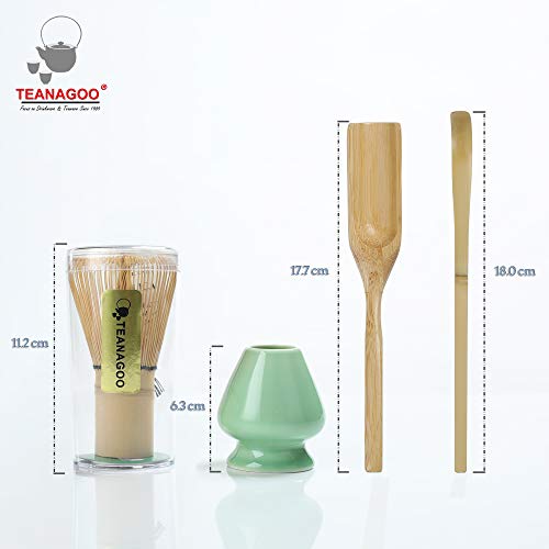 TEANAGOO MA-01 Accesorio de Ceremonia de Matcha Japonés, Batidor (Chasen), Pala (Chashaku), Cuchara de Té, Porta Batidor, El Juego Perfecto para Preparar un Matcha Tradicional.