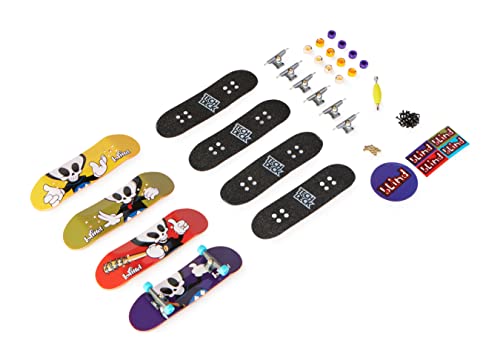 Tech Deck - Finger Skate - Pack 4 FINGERBOARDS - Auténticos Mini Skates para Dedos 96 mm Personalizables - 6028815 - Juguetes Niños 6 años + - Modelo Aleatorio