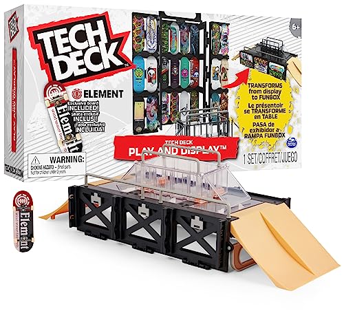 Tech Deck - Skate Park Dedos - Play and Display Finger Skateboard Rampas Transformable y Estuche con Fingerboard Auténtica - 6060503 - Juguetes Niños 6 años +