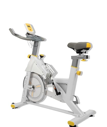 TechFit SBK800 Bicicleta de ejercicio - Bicicleta de spinning magnética estacionaria para interiores, transmisión por correa silenciosa, soporte para iPad